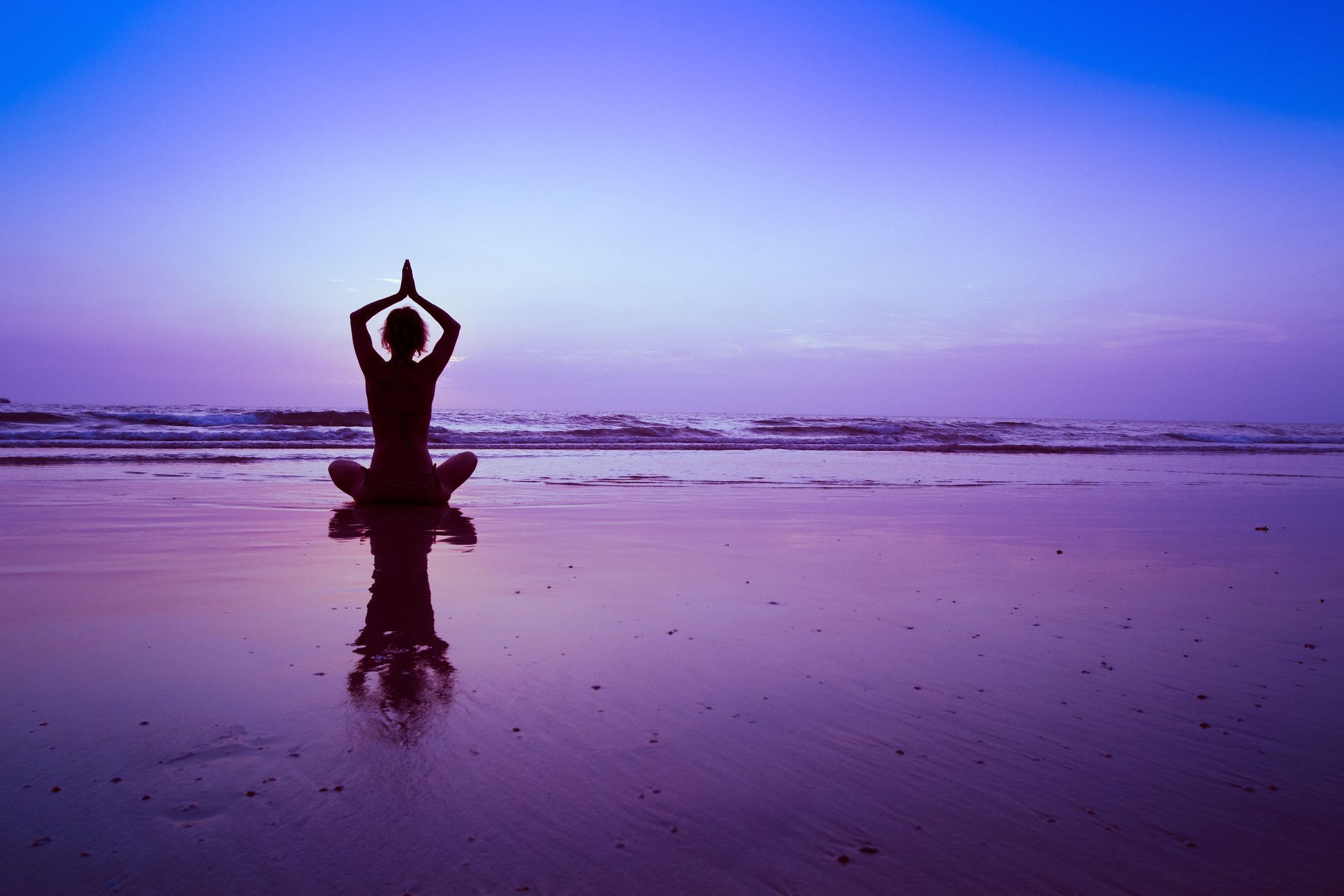 yoga at sunset